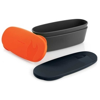 Набор посуды Light My Fire SnapBox oval 2-pack Orange/Black (LMF 40418913) - фото