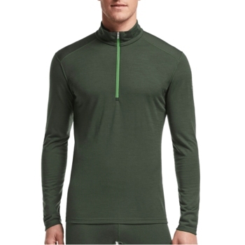 Термофутболка чоловіча Icebreaker Oasis LS Half Zip Men conifer/balsam (100 477 304) - фото