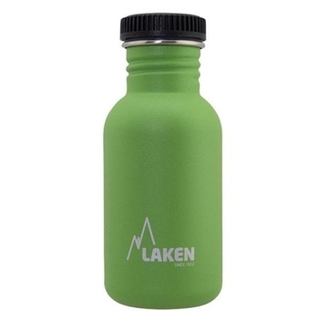 Пляшка для води LAKEN Basic Steel Bottle 0,5L - PP Cap Green 0,5L - фото
