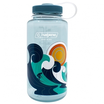 Фляга для воды Nalgene Wide Mouth Retro 1L, Seafoam-Surfer - фото