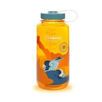 Фляга для воды Nalgene Wide Mouth Retro 1L, Clementine-Kayak  - фото