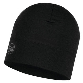 Шапка Buff Midweight Merino Wool Hat, Solid Black (BU 118006.999.10.00) - фото