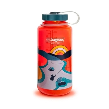 Фляга для води Nalgene Wide Mouth Retro 1L, Pomegranate-Fly Fisher - фото