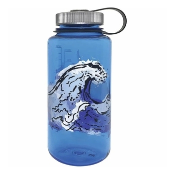 Фляга для воды Nalgene Wide Mouth Elements Bottle 0.95L, Slate with Water - фото