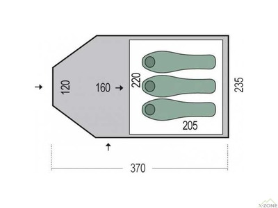 Палатка Pinguin Campus 3 Dural (PNG 145.3) - фото