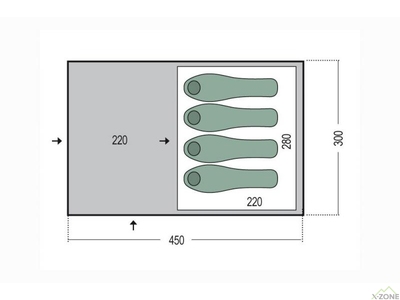 Палатка Pinguin Nimbus 4 green (PNG 144.4.Green) - фото