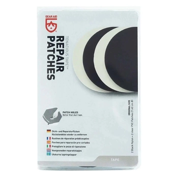 Ремонтный набор Gear Aid by McNett Repair Patches with 2 clear PVC p. + 2 black Nylon p. - фото