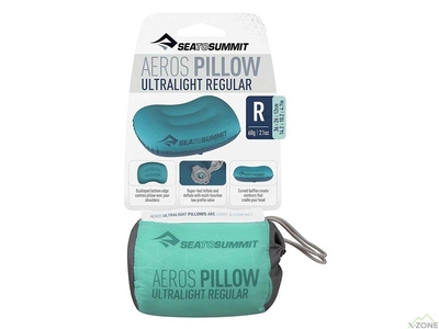 Подушка Sea To Summit Aeros Ultralight Pillow Regular aqua (STS APILULRAQ) - фото