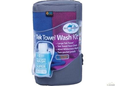 Набор полотенец Sea To Summit Tek Towel Wash Kit XL berry (STS ATTKITXLBE) - фото