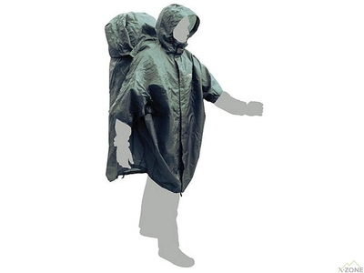 Накидка от дождя на человека и рюкзак Terra incognita CapeBag зеленая (4823081504436) - фото