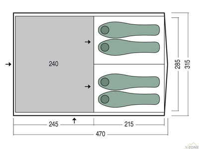 Палатка Pinguin Interval 4 Air Tube (PNG 143.4A.Green) - фото