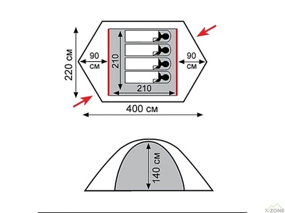 Палатка Tramp Rock 4 v2 (TRT-029) - фото
