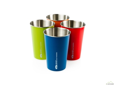 Комплект из 4-х стаканов GSI Outdoors Glacier Stainless Pint Set (multi) (63248) - фото