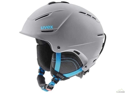 Шолом Uvex P1us 2.0 Grey Blue Mat 2018 (4043197288598) - фото