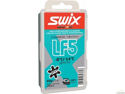 Низькофтористий парафін Swix LF5X Turquoise 60 г (LF05X-6) - фото