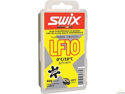 Низькофтористий парафін Swix LF10X Yellow 60 г (LF10X-6) - фото