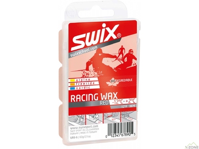 Універсальний парафін для сноубордів і лиж Swix UR8 Red Bio Racing wax 60 г (UR8-6) - фото