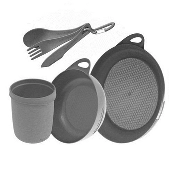 Набір посуду Sea To Summit Delta Camp Set (Bowl, Plate, Mug, Cutlery) Grey (STS ADSETGY) - фото