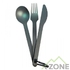 Набор ложка+вилка+нож Sea To Summit Titanium Cutlery Set 3 (Knife + Fork + Spoon) (STS ACUTTSET3) - фото