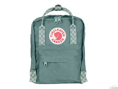 Рюкзак Fjallraven Kanken Mini Frost Green/Chess Pattern (23561.664-904) - фото