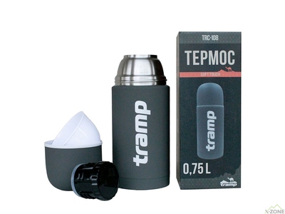 Термос Tramp Soft Touch 0,75 л серый (TRC-108-grey) - фото