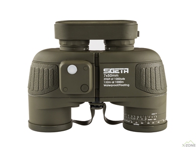 Бінокль Sigeta Admiral 7x50 Military floating / compass / reticle, морський, зелений (65810) - фото