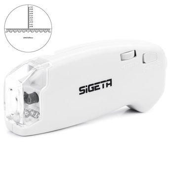 Мікроскоп Sigeta MicroGlass 150x R / T, зі шкалою, білий (65140) - фото