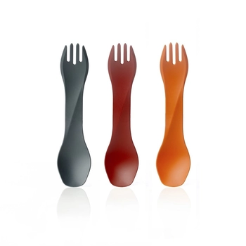 Ложка-вилка Humangear GoBites Uno Mini 3-Pack, Red/Gray/Orange - фото