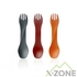 Ложка-вилка Humangear GoBites Uno Mini 3-Pack, Red/Gray/Orange - фото