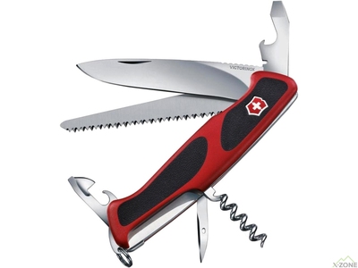 Нож Victorinox Delemont RangerGrip 55 0.9563.C красный/чёрный - фото