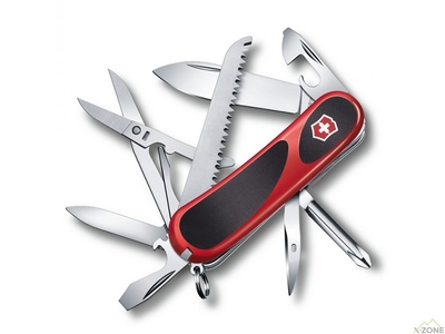 Ніж Victorinox Delemont EvoGrip 18 2.4913.CB1 червоно-чорний - фото