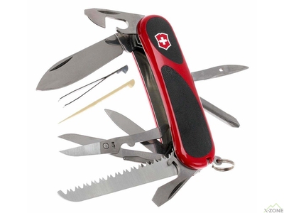 Ніж Victorinox Delemont EvoGrip 18 2.4913.CB1 червоно-чорний - фото