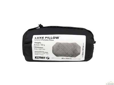 Подушка надувна Klymit Luxe Pillow Grey (12LPGY01D) - фото