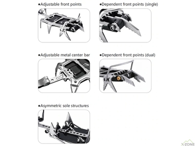 Кошки Kailas Krantz Technical Crampons Silver - фото