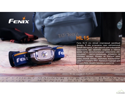 Ліхтар налобний Fenix HL15 чорний - фото