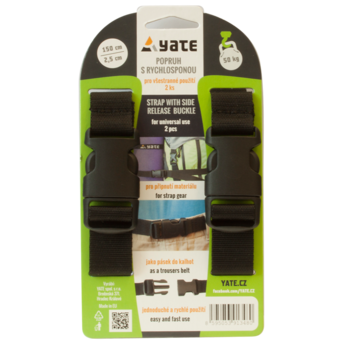 Набір стяжок із фастексом Yate Strap with side release buckle 2,5x150 cm - 2 Pcs - фото