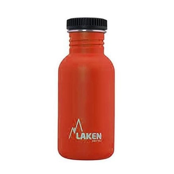 Пляшка для води LAKEN Basic Steel Bottle 0,5L - PP Cap Red 0,5L - фото