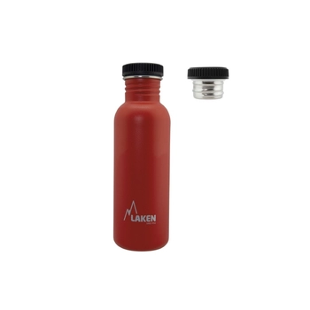 Пляшка для води LAKEN Basic Steel Bottle 0,75L - P/S Cap Red - фото