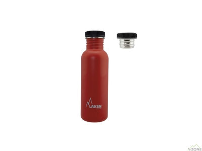 Бутылка для воды LAKEN Basic Steel Bottle 0,75L - P/S Cap Red - фото