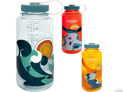 Фляга для воды Nalgene Wide Mouth Retro 1L, Clementine-Kayak  - фото