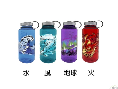 Фляга для воды Nalgene Wide Mouth Elements Bottle 0.95L, Trout with Wind Graphic - фото