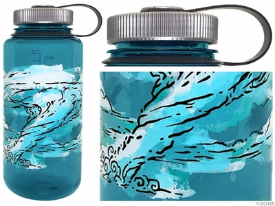 Фляга для воды Nalgene Wide Mouth Elements Bottle 0.95L, Trout with Wind Graphic - фото