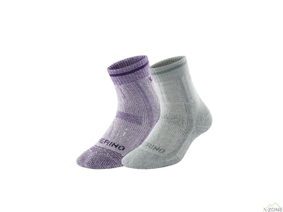 Носки треккинговые (2 пары) Kailas Aoxue Ⅳ Mid Cut Hiking Socks Women's  - Mid Gray/Violet - фото