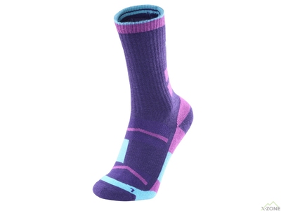 Шкарпетки трекінгові Kailas Mid Cut Wool Trekking Socks Women's - Purple - фото