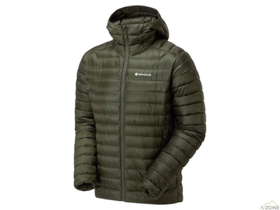 Кофта пуховая Montane Men's Anti-Freeze Packable Hooded Down Jacket, Oak Green - фото