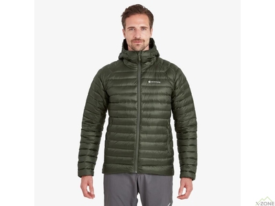 Кофта пуховая Montane Men's Anti-Freeze Packable Hooded Down Jacket, Oak Green - фото