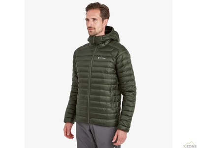 Кофта пуховая Montane Men's Anti-Freeze Packable Hooded Down Jacket, Oak Green - фото
