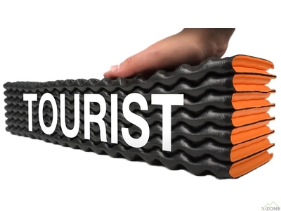 Килимок кемпінговий, карімат BaseCamp Tourist, 185х55х1,5 см, Black/Orange (BCP 20206) - фото