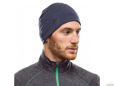 Шапка Buff Midweight Merino Wool Hat, night blue melange (BU 118007.779.10.00) - фото