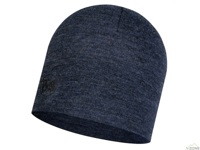 Шапка Buff Midweight Merino Wool Hat, night blue melange (BU 118007.779.10.00) - фото